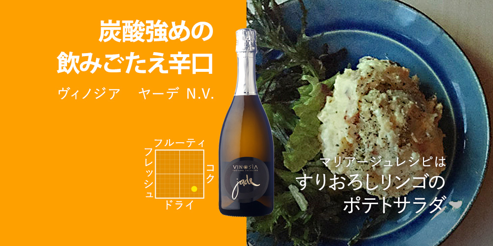 ヴィノジア　ヤーデ N.V. 750ml（イタリア　カンパーニャ州産辛口白スパークリングワイン）