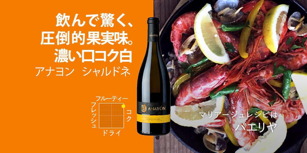 グランデス・ビノス・イ・ビニェドス　アナヨン・シャルドネ 750ml（スペイン カリニェナ産辛口白ワイン）