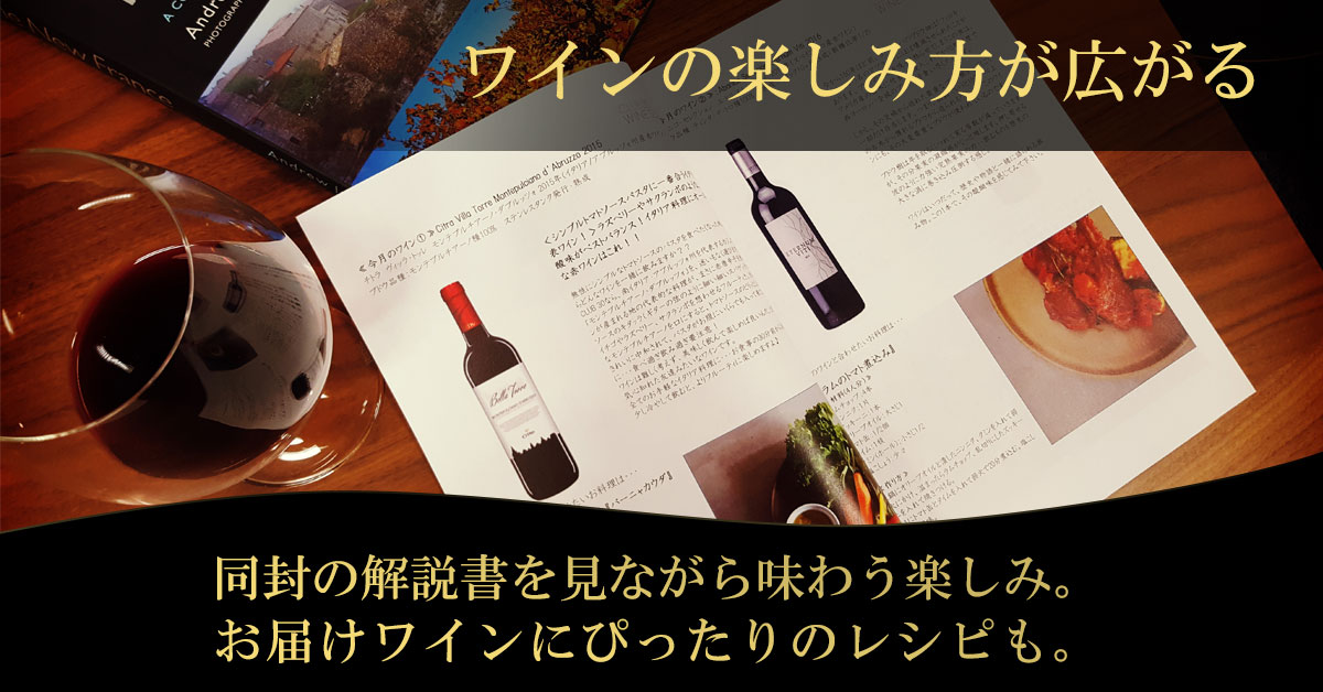 ワインの楽しみ方が広がる解説書付き